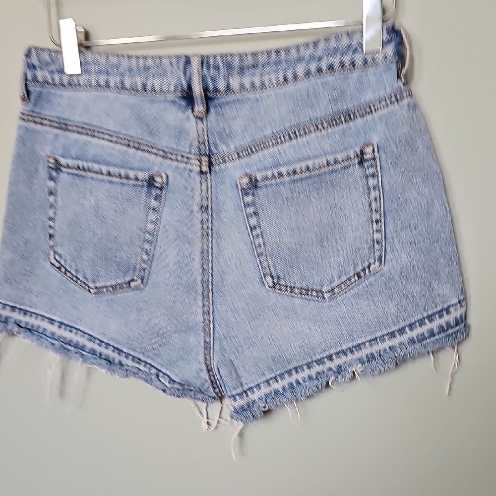 PacSun Size 28 VSCO High Waisted Cotton Denim Blue Cotton Women's Shorts - Picture 6 of 8